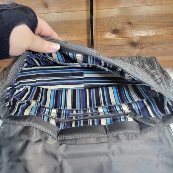 Vera Bradley Solid Gray Crossbody Messenger Bag - Picture 5 of 8